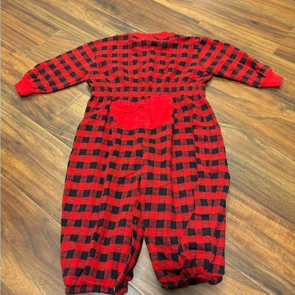 Osh Kosh B’Gosh Buffalo Plaid Red/Black Vintage Jumpsuit